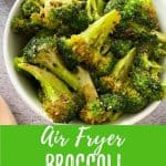 air fryer broccoli PIN with text overlay.