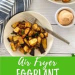 Air fryer eggplant PIN with text overlay.