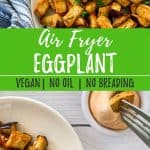 Air fryer eggplant PIN with text overlay.