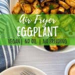 Air fryer eggplant PIN with text overlay.
