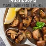 air fryer mushrooms PIN with text overlay.