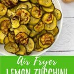 air fryer zucchini PIN with text overlay.