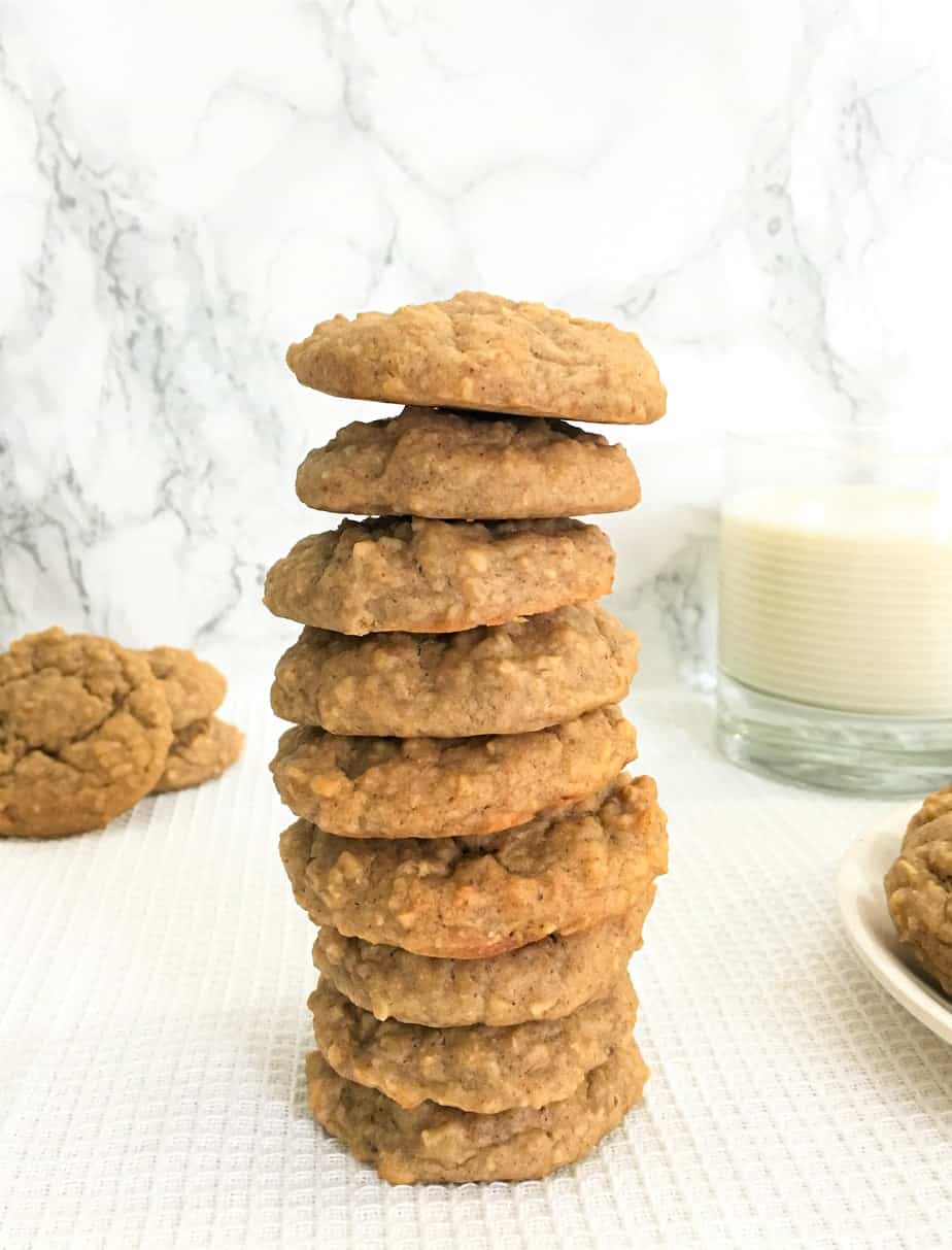 chickpea cookies with glass of milk