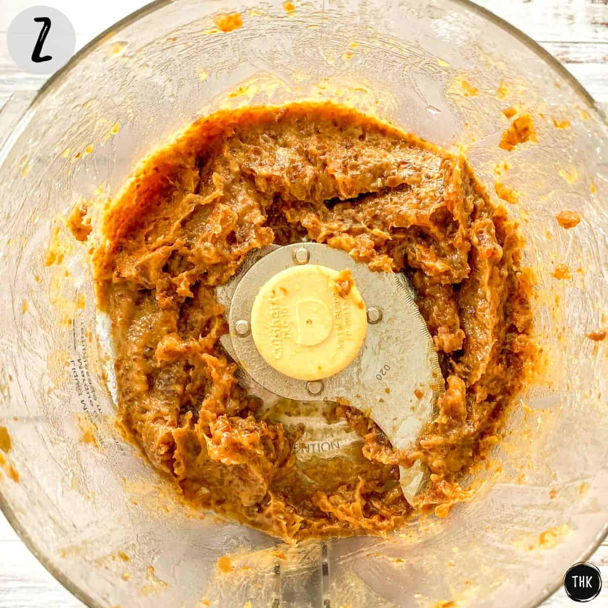 Date paste inside food processor.
