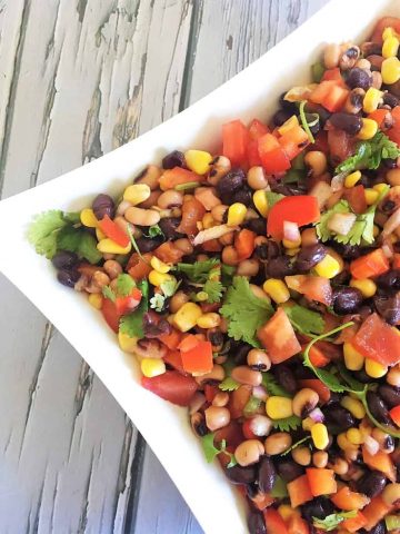 close up bean salad