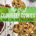 Cranberry Oatmeal Cookies PIN with text overlay.