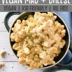 Instant Pot Vegan Mac + Cheese PIN with text overlay.