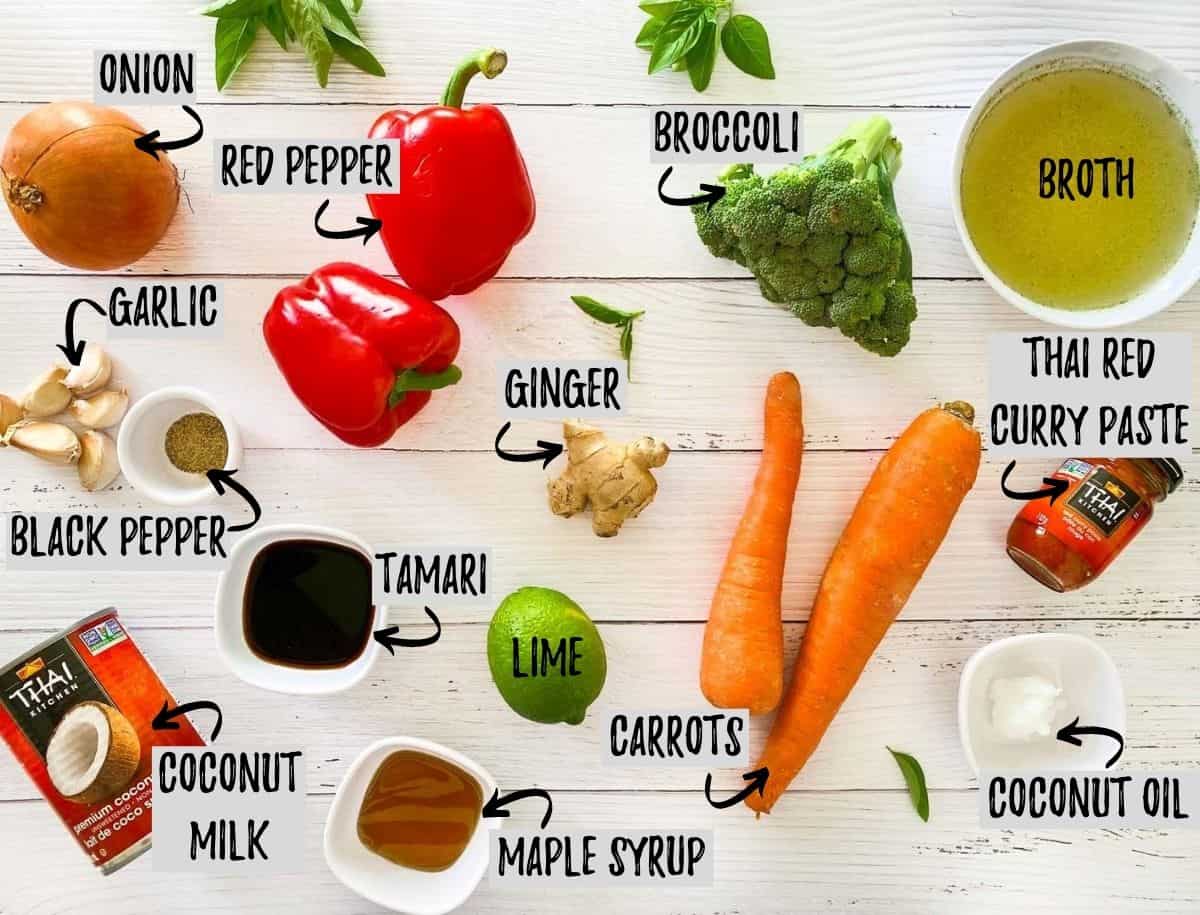 ingredients to make Instant Pot Thai curry dish
