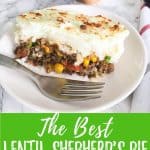 Pinterest image of shepherd's pie with text overlay.