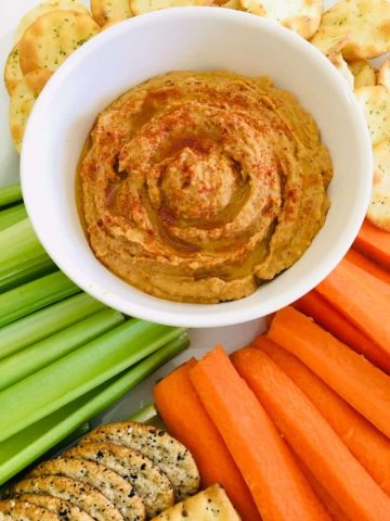 Peanut Butter Hummus with veggie sticks