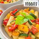 Pesto pasta with veggies PIN.