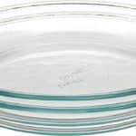 Empty glass pie plate.